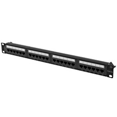 LANBERG PATCH PANEL 24 PORT 1U 19” CAT.6A UTP BLACK