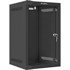 LANBERG RACK CABINET 10” WALL-MOUNT 9U/280X310 (FLAT PACK) WITH GLASS DOOR BLACK