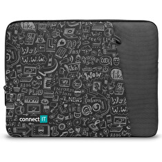 CONNECT IT Doodle pouzdro pro notebook 13.3", ČERNÉ