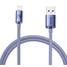 Baseus CAJY000005 Crystal Shine Series Datový Kabel USB - Lightning 20W 1,2m Purple