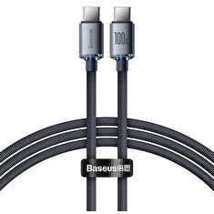 Baseus CAJY000601 Crystal Shine Series Datový Kabel USB-C - USB-C 100W 1,2m Black