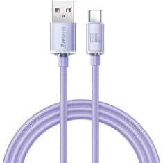 Baseus CAJY000405 Crystal Shine Series Datový Kabel USB - USB-C 100W 1,2m Purple