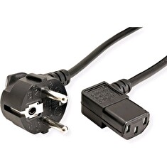 C-TECH Kabel síťový 2m 220/230V napájecí, lomený, VDE