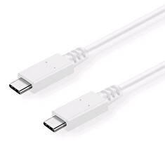C-TECH Kabel USB 3.2, Type-C (CM/CM), PD 100W, 20Gbps, 1m, bílý