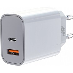 TB nabíječka USB-C + USB-A 2x3A bilá