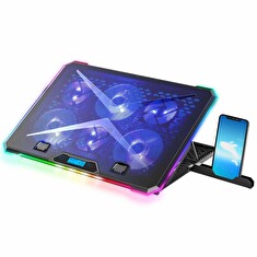 EVOLVEO Ania 9 RGB, nastavitelný podstavec pro notebook a telefon, posvícení, regulace otáček, ntb 10-17"