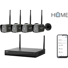 iGET HOME NVR N4C4 - CCTV bezdrátový Wi-Fi set FullHD 1080p, 4CH NVR + 4x kamera 1080p se zvukem