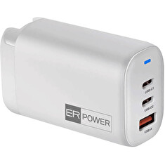 ER POWER 65W GaN cestovní nabíječka - bílá