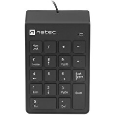 Numerická klávesnice Natec GOBY 2/Drátová USB/Černá