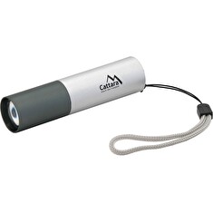 Svítilna Cattara kapesní LED 120lm ZOOM nabíjecí, stříbrná