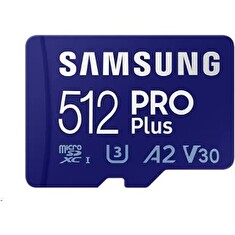 Samsung/micro SDXC/512GB/180MBps/Class 10/+ Adaptér/Modrá