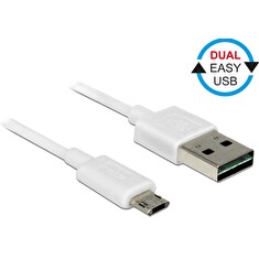 Delock Cable Easy USB 2.0 type-A male > Easy USB 2.0 type Micro-B male 2m white
