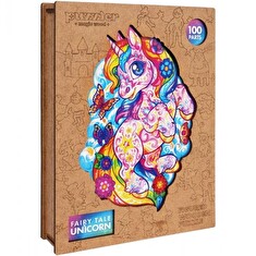 Puzzle Puzzler dřevěné, barevné - Pohádkový jednorožec