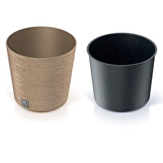 Květináč Prosperplast FURU ROUND LOW ECO WOOD 30 cm naturo
