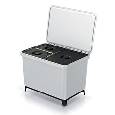 Odpadkový koš Prosperplast SYSTEMA 1x23l + 2x10l popelavý