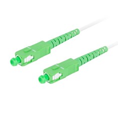 LANBERG optický patch cord SM SC/APC-SC/APC simplex 15m LSZH G657B3 průměr 3mm, barva bílá