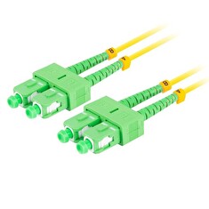 LANBERG optický patch cord SM SC/APC-SC/APC duplex 1m LSZH G657A1 průměr 3mm, barva žlutá