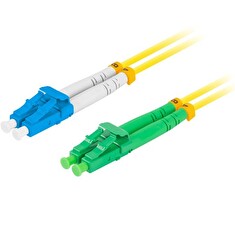 LANBERG optický patch cord SM LC/APC-LC/UPC duplex 2m LSZH G657A1 průměr 3mm, barva žlutá
