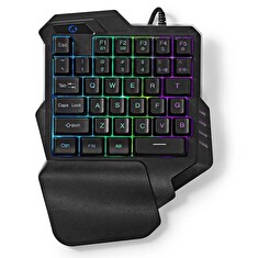 Nedis GKBDS110BK - Kabelová Herní Klávesnice | USB-A | Membránové Keys | RGB | Jednoruční| Délka kabelu: 1.6 m