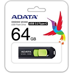 ADATA UC300/64GB/USB 3.2/USB-C/Černá