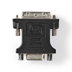 Nedis CCGB32902BK - adaptér DVI| DVI-I 24+5 Zástrčka | VGA Zásuvka | Poniklované | Přímý | PVC | Černá