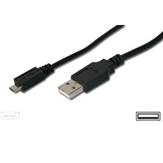 PremiumCord Kabel micro USB 2.0, A-B 0,75m kabel navržený pro rychlé nabíjení