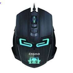 Crono CM647/Herní/Optická/Pro praváky/1 600 DPI/Drátová USB/Černá-modrá