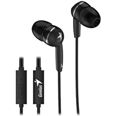 Genius HS-M320 černý, Headset, drátový, do uší, mikrofon, 3,5mm jack 4 pin, černý