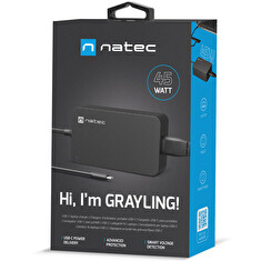 Nabíječka Natec GRAYLING 45W USB-C pro notebooky, tablety, smartphony