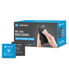 Natec čistící ubrousky RACCOON WET-DRY 50-PACK