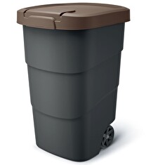 Popelnice Prosperplast Wheeler 110 l antracit s hnědým víkem