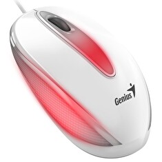 Genius DX-Mini / Myš, drátová, optická, 1000DPI, 3 tlačítka, USB, RGB LED, bílá