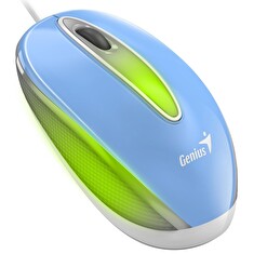 Genius DX-Mini / Myš, drátová, optická, 1000DPI, 3 tlačítka, USB, RGB LED, modrá