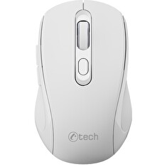 C-TECH myš WLM-12 Dual mode, bezdrátová, BT5.0 + 2,4GHz, 1600DPI, 6 tlačítek, USB nano receiver, bílá