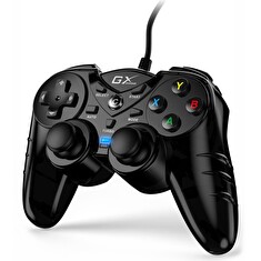 Genius GX Gaming GX-17UV, Gamepad, drátový, vibrační, pro PC a PS3, USB, černý