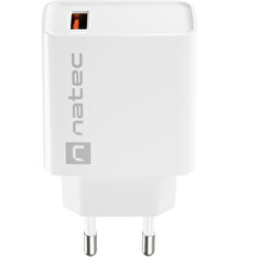 Universální nabíječka Natec RIBERA 18W 1X USB-A, bílá