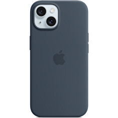 iPhone 15+ Silicone Case with MS - Storm Blue