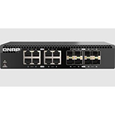 QNAP řízený switch QSW-M3212R-8S4T (4x 10GbE porty + 8x 10G SFP+ porty, poloviční šířka)