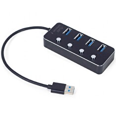 Gembird USB hub 4-port USB 3.1 (Gen 1) hub s vypínači