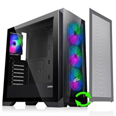 EVOLVEO Ptero Q2+, Počítačová skříň, 2x čelní panel - sklo /mřížka, 4x vent, case ATX