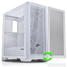 EVOLVEO Ptero Q2W, Počítačová skříň, 2x čelní panel - sklo /mřížka, case ATX - bílá