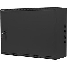 LANBERG Nástěnná jednodílná skříň 19", 4U+3U/540x200, (dodávané složené), nízkoprofilová, plné dveře, černá (RAL9004)