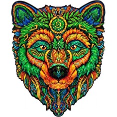 Puzzle Puzzler dřevěné, barevné - Moudrý medvěd
