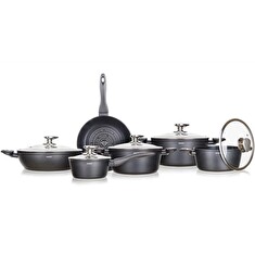 Sada nádobí Banquet s nepřilnavým povrchem Diamond Matte Grey, 11 ks