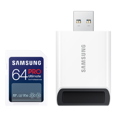 SAMSUNG PRO Ultimate SDXC 64GB + USB Adaptér / CL10 USH-I U3 / V30