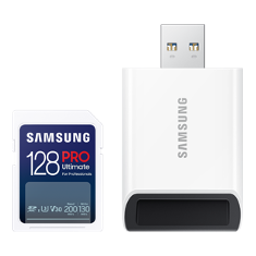 SAMSUNG PRO Ultimate SDXC 128GB + USB Adaptér / CL10 USH-I U3 / V30