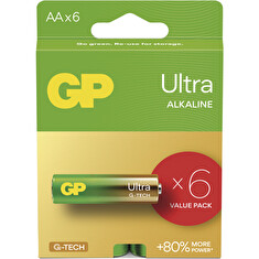 GP Alkalická baterie ULTRA AA (LR6)- 6ks