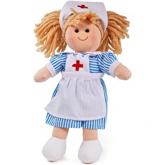 Panenka Bigjigs Toys látková zdravotní sestřička Nancy 28 cm
