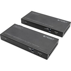 Digitus HDBaseT KVM Extender Set, 150 m 4K/60Hz, USB 2.0, PoC, IR, black