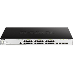 D-Link DGS-1210-28P/ME 24-Port 10/100/1000BASE-T PoE + 4-Port 1 Gbps SFP Metro Ethernet Managed Switch, 193W